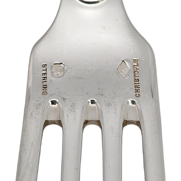 Set of 6 Christofle Sterling Silver Chinon Forks 8 1/8" #20510 - Picture 9 of 10
